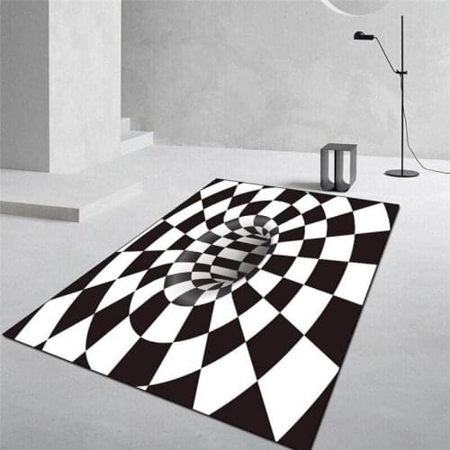 Modern Geometric 3D Pattern Carpet Printed Soft Carpets For Living Room Anti-slip Rugs Floor Mat Home Decor Tapis