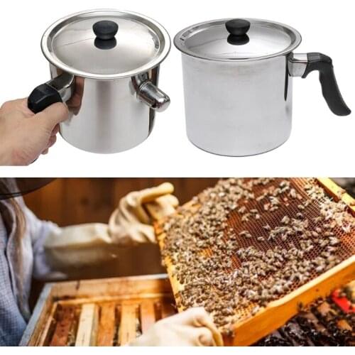 T21D Bee Wax Melting Pot Stainless Steel Beeswax Pouring Pots with Handle Candle Making Melt Tools