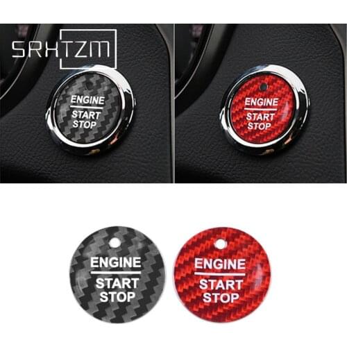 Carbon Engine Pusg Start Stop Button Sticker For Ford F-150 Mondeo Focus Everest Explorer