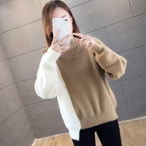 Thickened Half-High Collar Sweater Female Fall and Winter Clothes 2020 nian Color Matching Sweater Bottoming Shirt