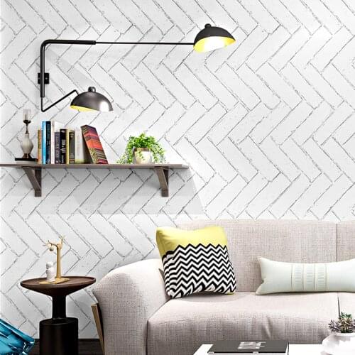 Vintage 3d White Brick Wallpaper Roll Living Walls Wallpapers Nordic Waterproof Washable Kitchen Wall Paper for Hair Salon EZ208