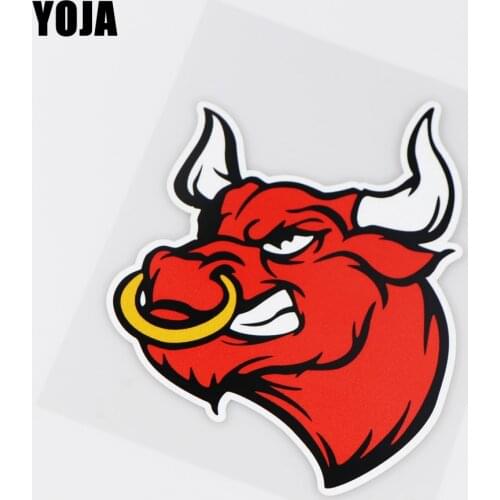 YOJA 11.1X15CM Ox Head Pattern Car Sticker Vinyl Decal Cartoon Decoration ZT1-0031