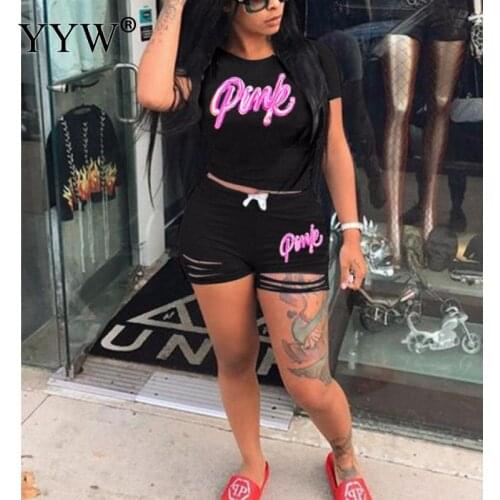 Women Casual Set 3xl Tracksuit Set Women Printed Letter 2 Pcs Sets Summer Sexy Short Tracksuits For Plus Size Women Outfit Set