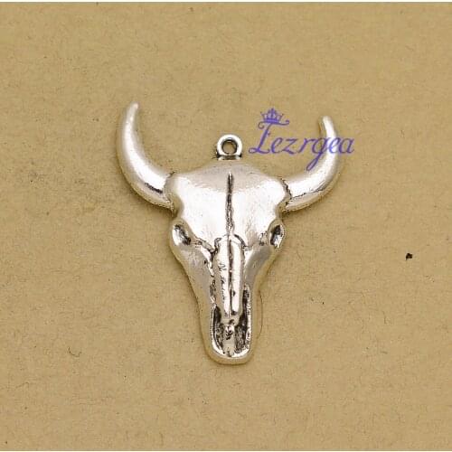 10pcs/lot--32x38mm, Antique silver plated bull head charms, ox head pendant, DIY supplies,Jewelry accessories