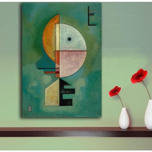 100% Handmade Abstract Wall Pictures Art For Living Room Home Decor Yellow Red Blue Wassily Kandinsky Oil Painting No Frame