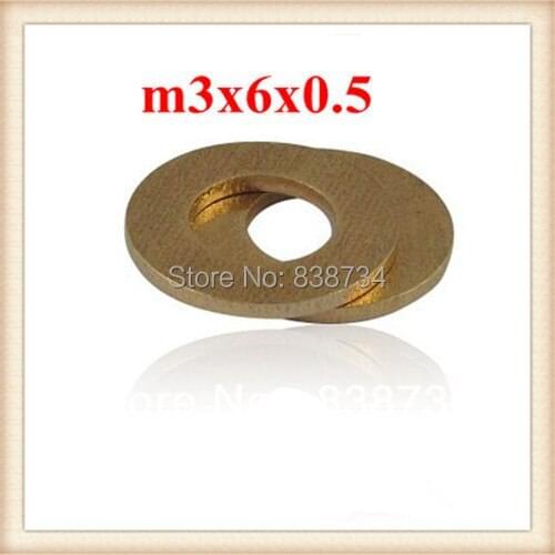 100pcs m3x6x0.5 high qualty brass washer