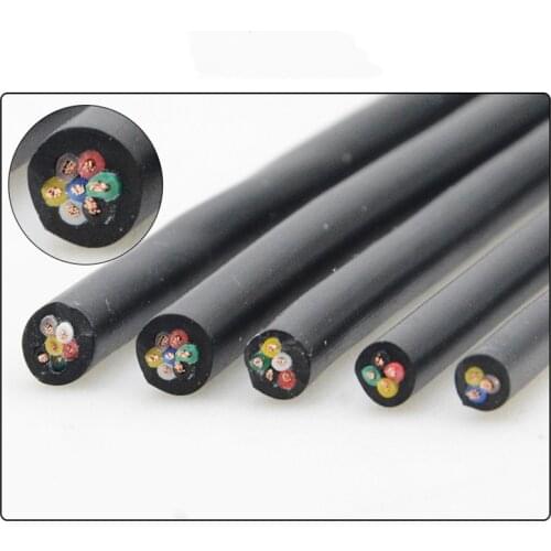 13 AWG 2.5MM2 RVV 2/3/4/5/6/7/8/10/12/14/16/18 Cores Pins Copper Wire Conductor Electric RVV Cable Black