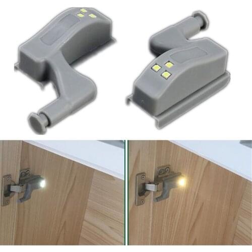 2pcs/lot LED Under Cabinet Inner Hinge Night Light for Bookcase Kitchen Bedroom Closet Wardrobe with Battery Motion Sensor