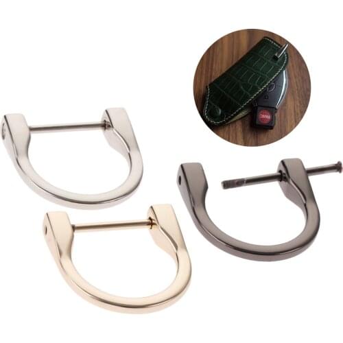 2x Metal D Ring Buckles Detachable Openable Sewing DIY Handbag Leather Shoulder Hand Bag Purse Strap Belt Screw Clasp 38*38mm