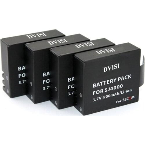 4 pcs 900mAh SJ4000 SJCAM Rechargeable Batteries for SJCAM SJ4000 WiFi SJ5000 WiFi Plus M10 SJ5000 plus SJ6000 SJ7000 SJ8000
