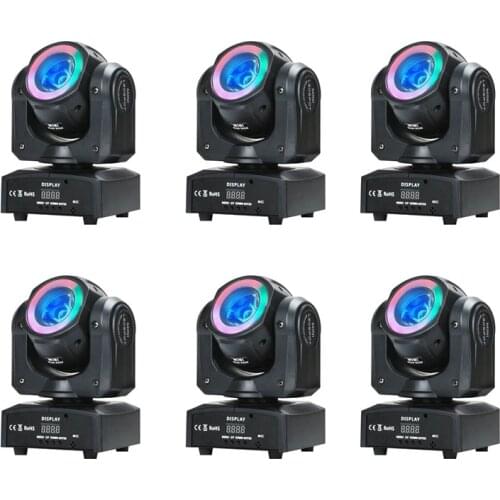6pcs/lot 60W Led Moving Head Beam Light RGBW 4 IN1 Tyanshine with 5050 SMD RGB Ring Belt 16/21 CH 8 Degree Beam Angle CE ROHS