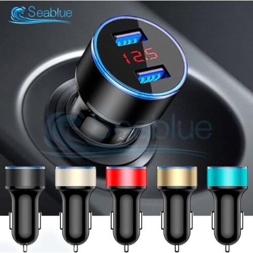 Mini USB Car Charger Fast Car Phone Chargers Fast Charging With LED Display 3.1A Dual USB Phone Charger In Car For iPhone Xiaomi