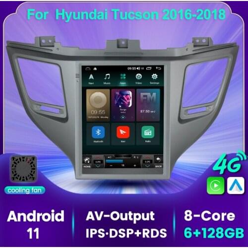 9.7inch Car Multimedia Radio Player 4G LTE 6GB+128GB For Hyundai Tucson 3 2015 2016 2017 2018 Built-in Carplay Android Auto