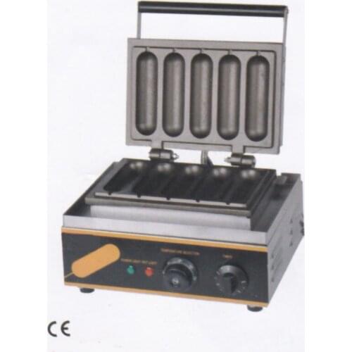 Free shipping 110v 220v 5 pcs Lolly Hot Dog Waffle Machine Hot Dog Stick Snack Machinery