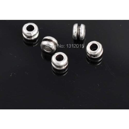 Free Shipping!DIY 50PCs Antique Silver Metal Alloy Spacers Beads 6.5mm YTC0016