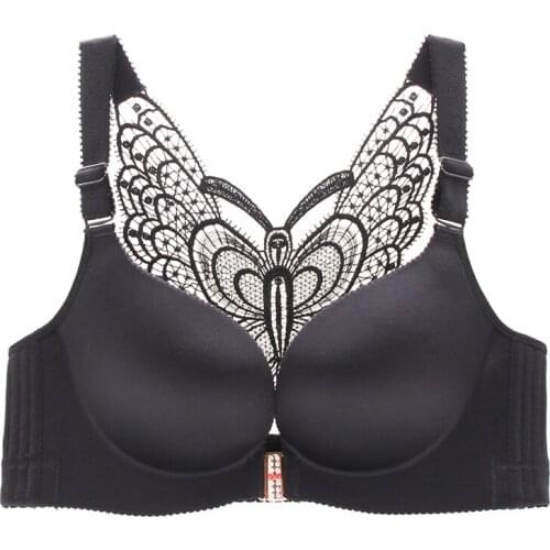 Vivninod Front Closure Brassiere Wire Free Beauty Back Bra for Women Ladies Underwear Push Up Bra A B C D Cup Seamless Underwear