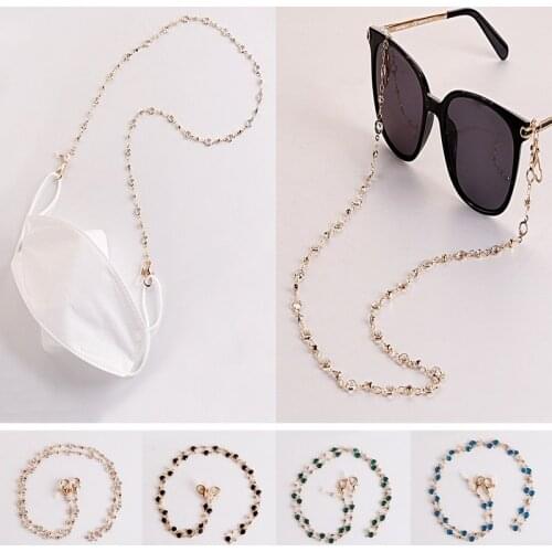 Fashion Crystal Mask Chain Eyeglasses Lanyards For Women Elegant Glass Beads Sunglasses Eyewear Cord Holder Neck Strap Chains