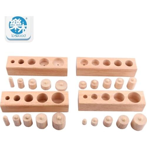 Wooden Toys Montessori Education Cylindrical Sockets Block Toys Baby Development Practice & Senses Family Toys