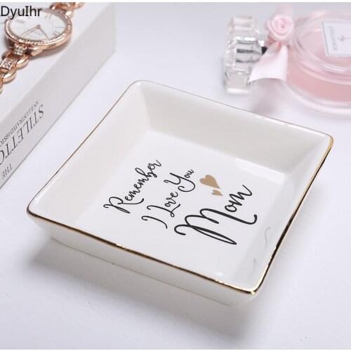 Nordic Square Phnom Penh Ceramic Jewelry Storage Tray Home Entrance Dressing Table Earrings Living Room Storage Decoration