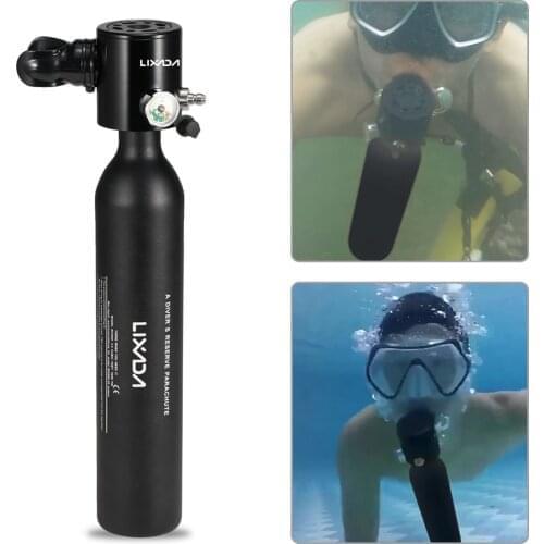 Lixada 0.5L Scuba Oxygen Cylinder Scuba Regulator Air Tank Refill Adapter Cylinder Bag Underwater Breathing Equipment