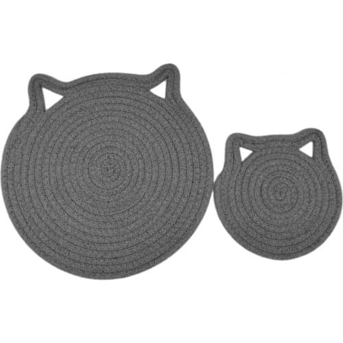 Place Mats Bowl Mat Cat Ear Shape Comfortable Heat Insulation Tea Coffee Cup Coaster Outdoor Picnic Mats