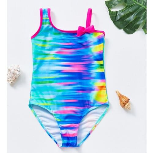 8-14years Girls Swimsuit One Piece Striped Swimwear For Girls 2021 Children Summer Style Blue Striped Bathing Suit