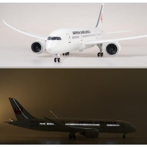 47CM 1/130 Scale Airplane Japan Airline Boeing B787 Dreamliner Plane Model With Light Wheels Plastic Resin Plane For Collection