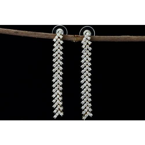 Trendy Long Tassels Full Zircon Earrings for Women Girl Drop Earrings Lovely Earring Party Jewelry Statement Pendientes 2020