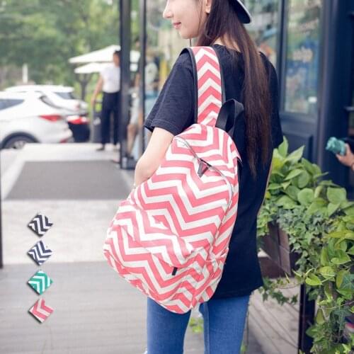 Fashion Women Bags Canvas Zipped Wavy Striped Backpack Lady Rucksack Girl Cute School Bag For Travel Big Capacity FA$B Women bag