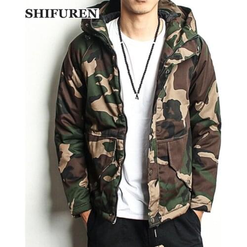 SHIFUREN Winter Warm Hooded Parka Men Jackets Cotton-padded Chaquetas Hombre Male Casual Camouflage Overcoat Size S-XXXL