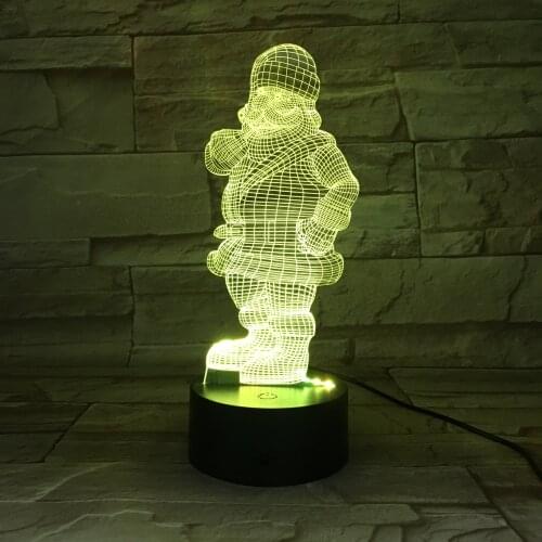 Kids Room Lamp Desk Santa Claus Acrylic 3D Illusion Night Light LED Nightlight Atmosphere Decoration A Christmas Surprise Gift