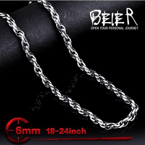 Wholesale 6mm Width Fashion Cool Stainless Steel Mans Cheap Chain Necklace BN1028