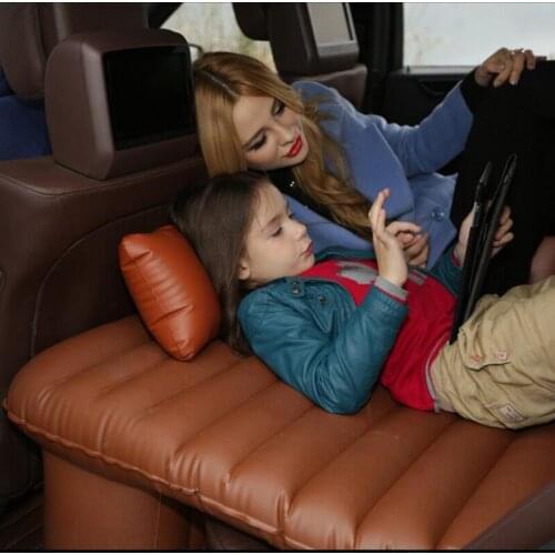 Mothers Day Gift!!! Leather Car Travel Inflatable Mattress Air Bed Cushion Camping Outdoor Universal Vehicle Air Couch