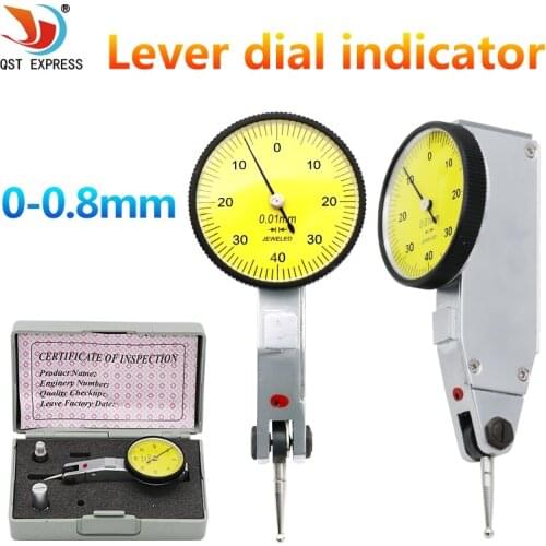QSTEXPRESS 0-0.8mm Dial Test Indicator 0.01mm indicator dial gauge indicator