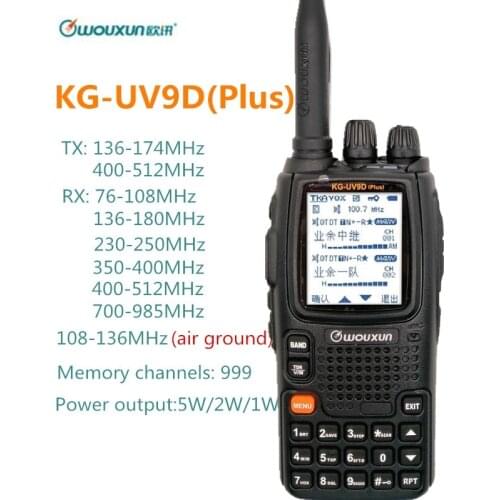 Wouxun KG-UV9D Plus Walkie Talkie Air Band 108-136MHz Police Band 350-390MHz Multibands Ham CB Radio Transceiver kg uv9d plus