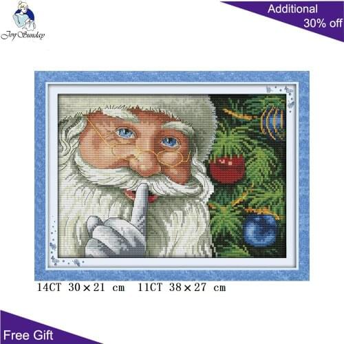 Joy Sunday Santa Claus Cross Stitch R308(3) 14CT 11CT Counted and Stamped Home Decoration Merry Christmas Cross Stitch kits