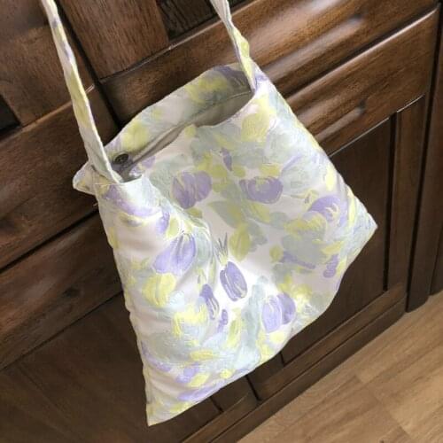 Retro Jacquard Fabric Women Shoulder Bags Vintage Design Ladies Grape Underarm Bag Fashion Female Small Tote Shopping Handbags