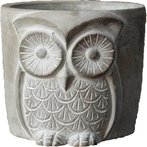 Silicone Concrete Mold Owls Pattern Flowerpot Cement Mould Pen Holder DIY Crafts Handmade Gypsum Plaster Tool