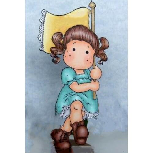 Yulan Flag Girl Transparent Silicone Rubber Stamp And Metal Die Sheet Cling Scrapbooking DIY Cute Pattern Photo Album Stamp