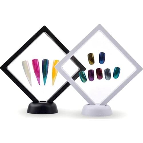 1 Pcs White/Black Nail Tips Display Stand Holder Acrylic With PET Membrane Nails Deigns Showing Board Manicure Nail Art Tools