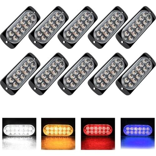 12LED 12V/24V Car Work Light Waterproof Emergency Strobe Marker Light LED Warning Urgent Strobe Light For Car Truck ATV Pickup