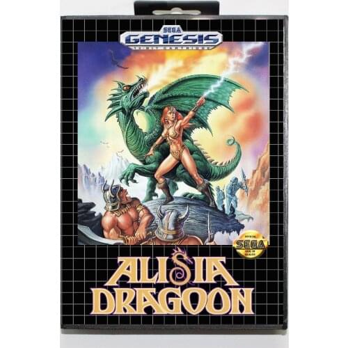 16 bit Sega MD game Cartridge with Retail box - Alisia Dragoon game card for Megadrive Genesis system