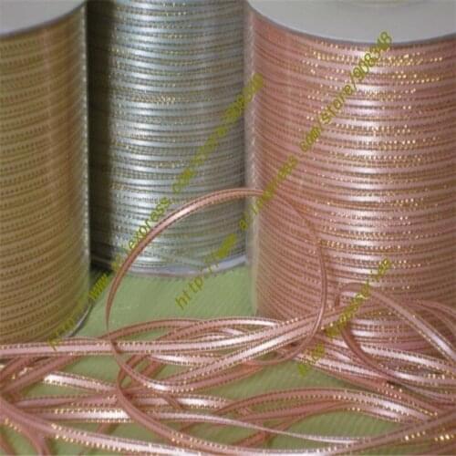 196 colors 1/8" 3mm Polyester Gold Silver Edged Satin Ribbon Gift Accessories ES003
