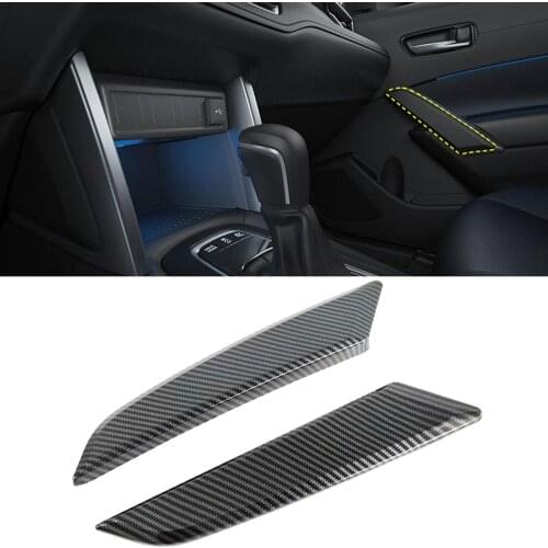 2PCS Carbon Fiber Printed Interior Front Door Armrest Molding Cover Trim for Toyota Corolla Cross XG10 2020 2021 Accessories