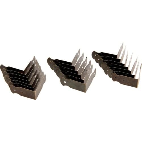 20Pcs Antique Bronze Decorative Corner Brackets Furniture Desk Jewelry Gift Box Wooden Case Feet Leg Corner Protector Edge Cover