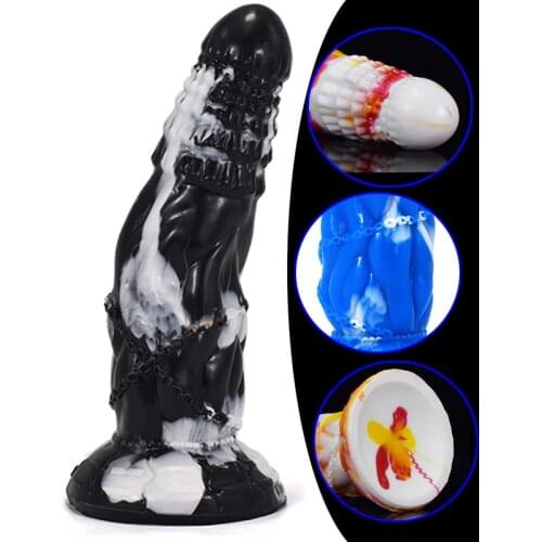 21cm Colorful Dildos Liquid Silicone Dildo With Suction Cup Female Masturbation Penis For Women Male Anal Plug Soft Rubber Dick