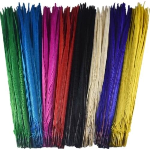 40-45CM 16-18" Colored Ringneck Pheasant Tail Feathers for Crafts Black White Long Natural Pheasant Feather Decor DIY Decoration