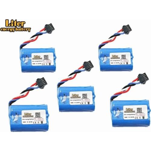 5pcs Upgrade 3.7V 1300mAh 18500 Lipo battery For UDI 001 UDI001 Huanqi 960 Remote control boat speedboat With SM-4P Plug