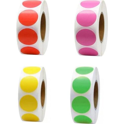500Pcs color round sticker Red Pink yellow Green Stationery Stickers Chroma Labels Stickers Color Code Dot Labels Stickers