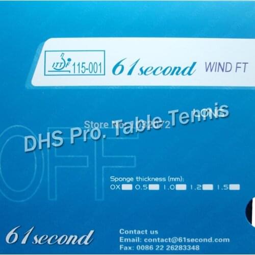 61second wind FT Long Pips-Out Table Tennis Rubber Without Sponge (Topsheet, OX)